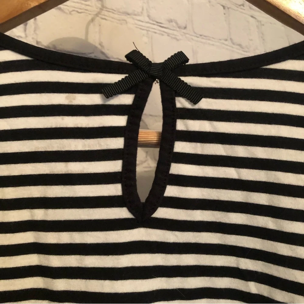 Kate Spade Striped Bell Cuff Soft Cotton Nightgown Sleep Shirt Dress Size Small